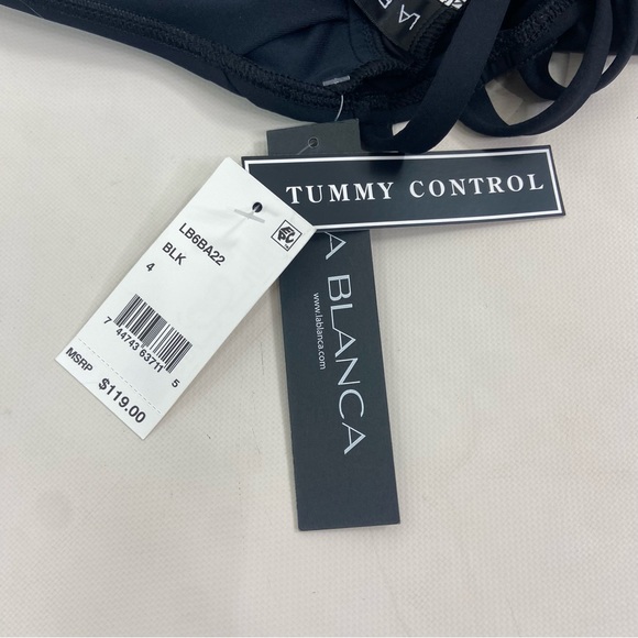 La Blanca NWT LB6BA22 Island Cross Back Mio One-piece Swimsuit Black. Size 4 - Picture 10 of 14